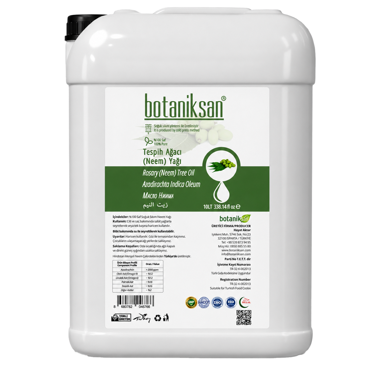 Botaniksan Neem Yağı 10 L Bidon